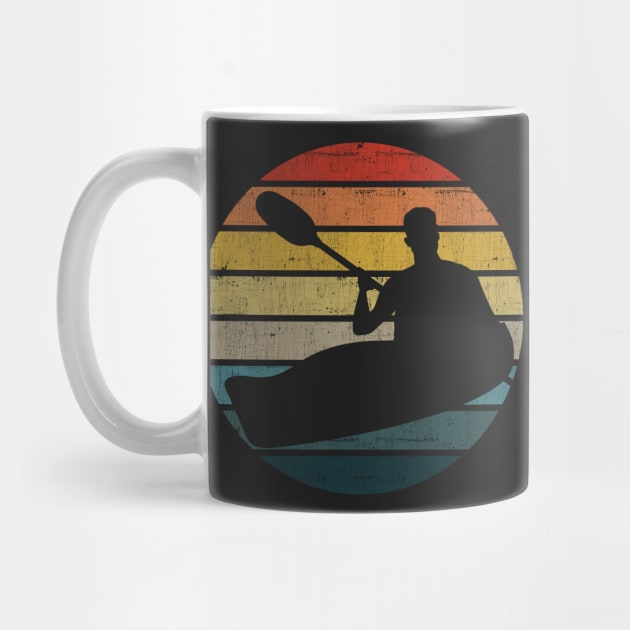 Canoeing Silhouette On A Distressed Retro Sunset graphic by theodoros20